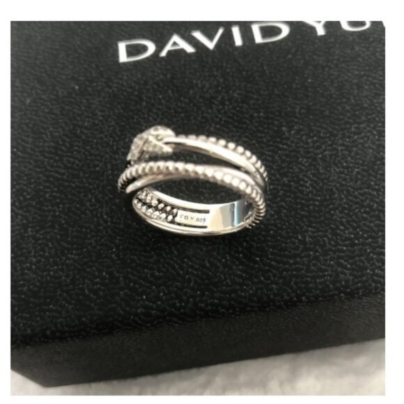 Petite X Ring w/ Diamonds (Sterling Silver) by David Yurman, Size 8 - Picture 5 of 5
